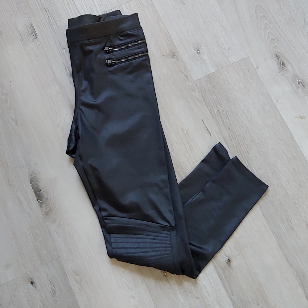 Express stretchy black faux leather pants